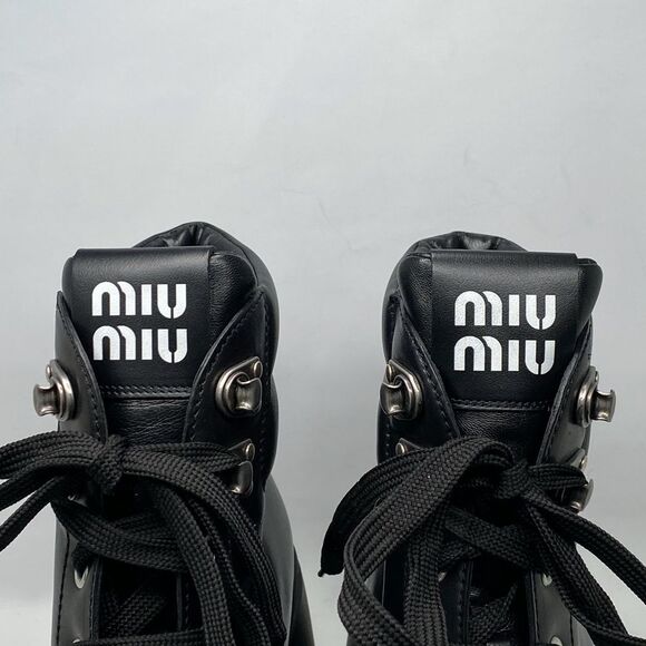 Miu Miu Block Heel Platform Combat Boots size 41 - Picture 6 of 16